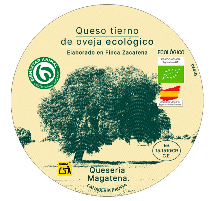 Etiqueta queso tierno ecológico