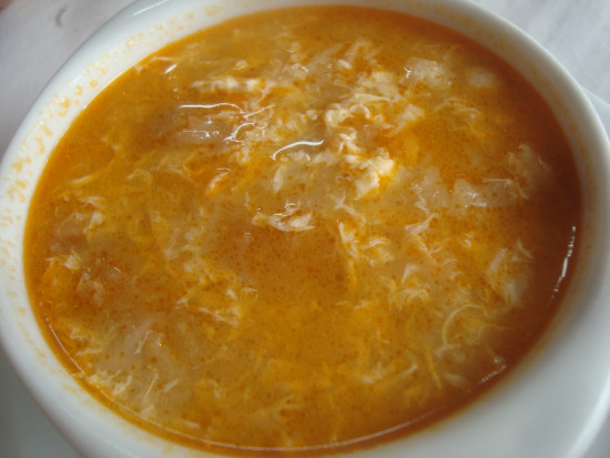 sopa de ajo con queso manchego
